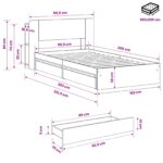 vidaXL Rám postele so skladom Dymový dub 100 x 200 cm Kompozitné drevo – Obrázok 10