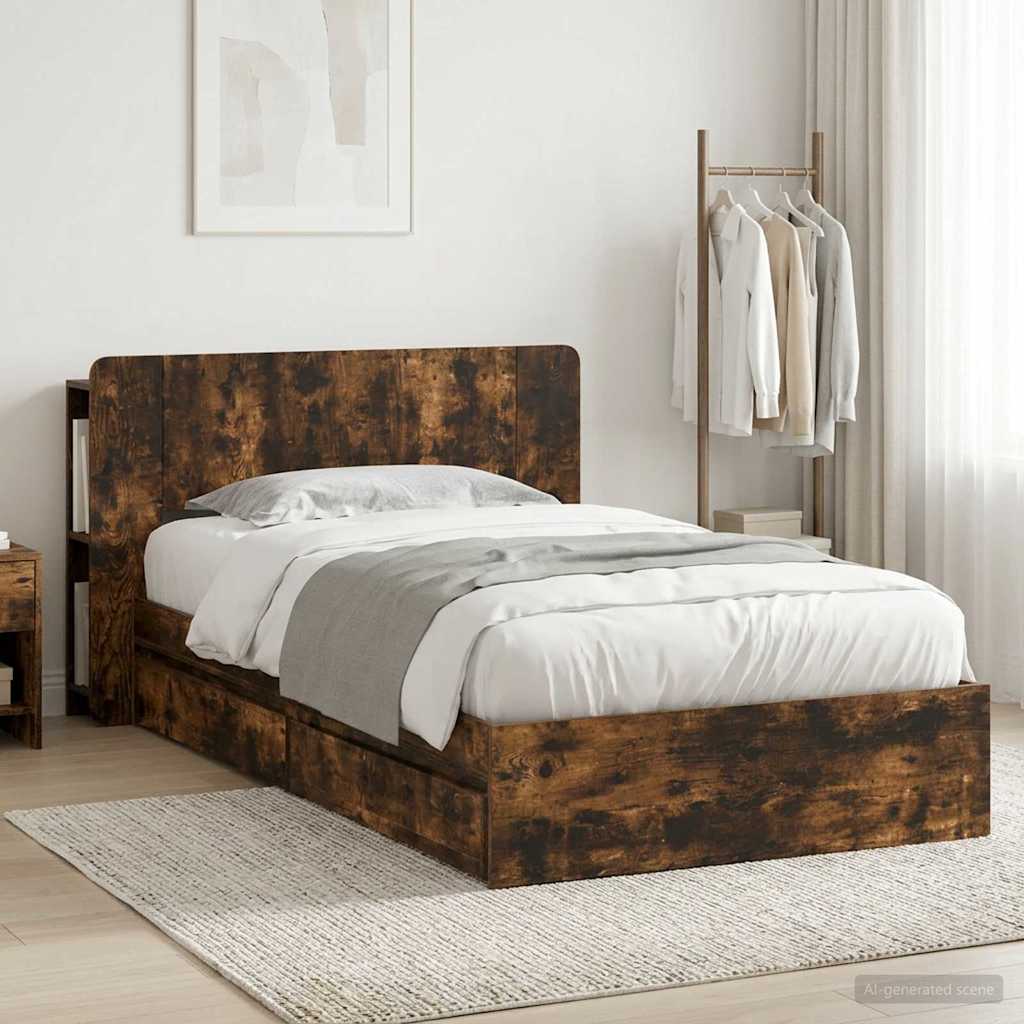 3433554_1.jpg vidaXL Rám postele so skladom Dymový dub 90 x 200 cm Kompozitné drevo – Obrázok 1