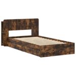 vidaXL Rám postele so skladom Dymový dub 90 x 200 cm Kompozitné drevo – Obrázok 3