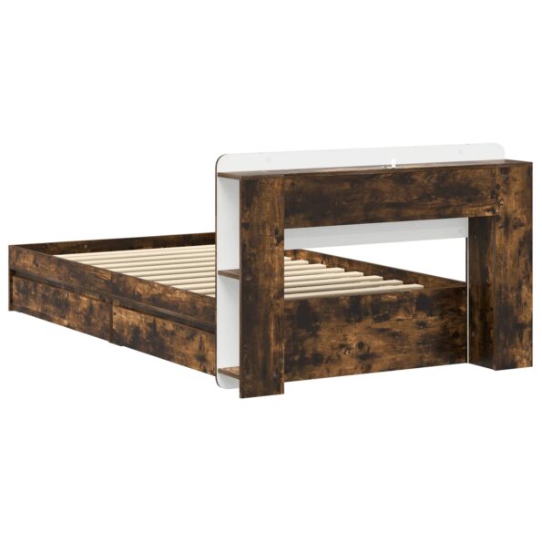 vidaXL Rám postele so skladom Dymový dub 90 x 200 cm Kompozitné drevo – Obrázok 6