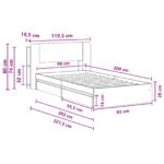 vidaXL Rám postele so skladom Biela 90 x 200 cm Kompozitné drevo – Obrázok 10