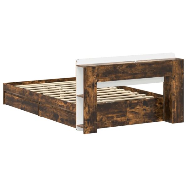 vidaXL Rám postele so skladom Dymový dub 120 x 190 cm Kompozitné drevo – Obrázok 6