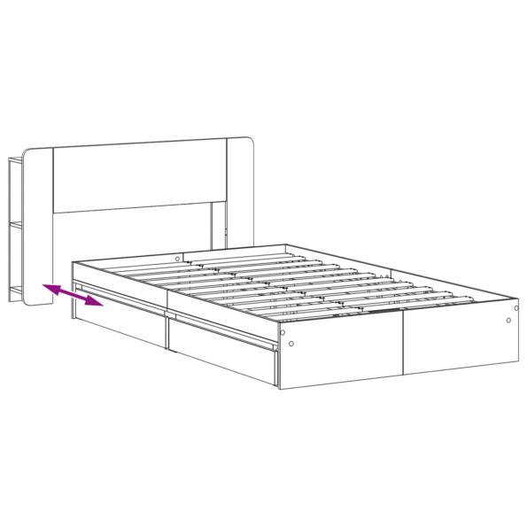 vidaXL Rám postele so skladom Dymový dub 120 x 190 cm Kompozitné drevo – Obrázok 9