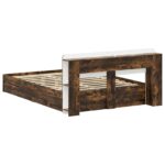 vidaXL Rám postele so skladom Dymový dub 135 x 190 cm Kompozitné drevo – Obrázok 6
