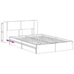 vidaXL Rám postele so skladom Dymový dub 135 x 190 cm Kompozitné drevo – Obrázok 9