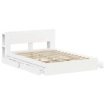 vidaXL Rám postele so skladom Biela 150 x 200 cm Kompozitné drevo – Obrázok 4