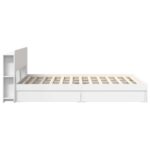 vidaXL Rám postele so skladom Biela 150 x 200 cm Kompozitné drevo – Obrázok 5