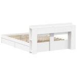 vidaXL Rám postele so skladom Biela 150 x 200 cm Kompozitné drevo – Obrázok 6