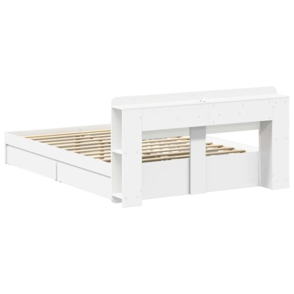 vidaXL Rám postele so skladom Biela 150 x 200 cm Kompozitné drevo – Obrázok 6