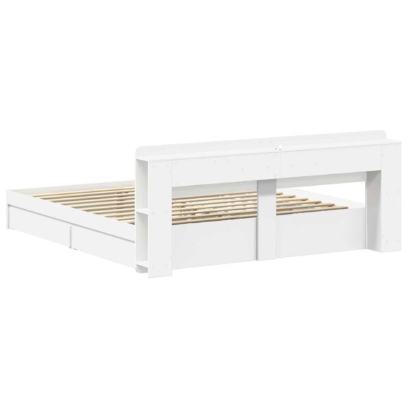 vidaXL Rám postele so skladom Biela 180 x 200 cm Kompozitné drevo – Obrázok 6