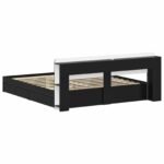vidaXL Rám postele so skladom Čierna 200 x 200 cm Kompozitné drevo – Obrázok 6