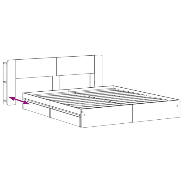 vidaXL Rám postele so skladom Čierna 200 x 200 cm Kompozitné drevo – Obrázok 9