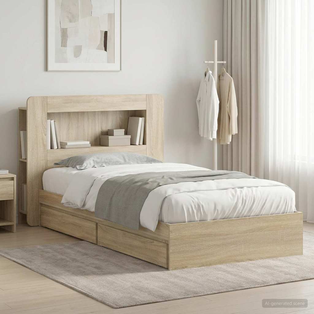 3433622_1.jpg vidaXL Rám postele so skladom Dub sonoma 80 x 200 cm Kompozitné drevo – Obrázok 1