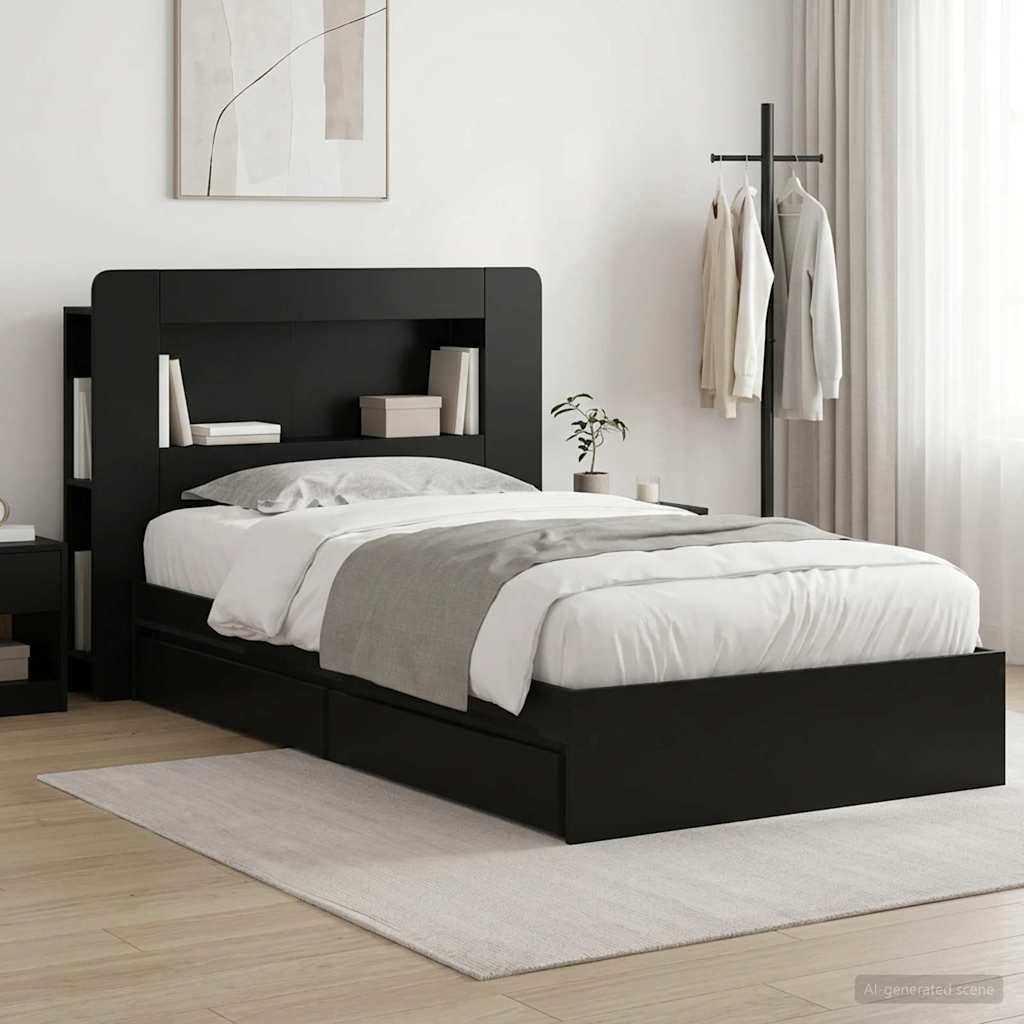 3433624_1.jpg vidaXL Rám postele so skladom Čierna 90 x 190 cm Kompozitné drevo – Obrázok 1