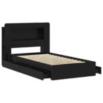 vidaXL Rám postele so skladom Čierna 90 x 190 cm Kompozitné drevo – Obrázok 4
