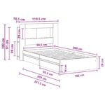 vidaXL Rám postele so skladom Čierna 100 x 200 cm Kompozitné drevo – Obrázok 10