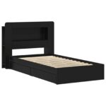 vidaXL Rám postele so skladom Čierna 100 x 200 cm Kompozitné drevo – Obrázok 3