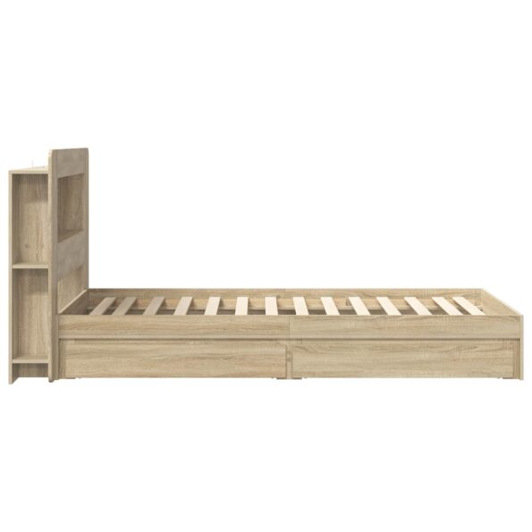 vidaXL Rám postele so skladom Dub sonoma 90 x 200 cm Kompozitné drevo – Obrázok 5