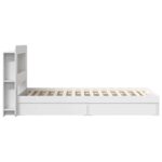 vidaXL Rám postele so skladom Biela 90 x 200 cm Kompozitné drevo – Obrázok 5