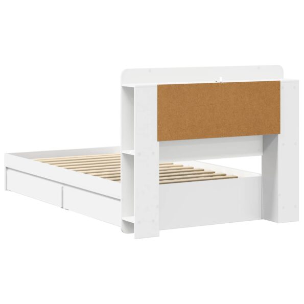 vidaXL Rám postele so skladom Biela 90 x 200 cm Kompozitné drevo – Obrázok 6