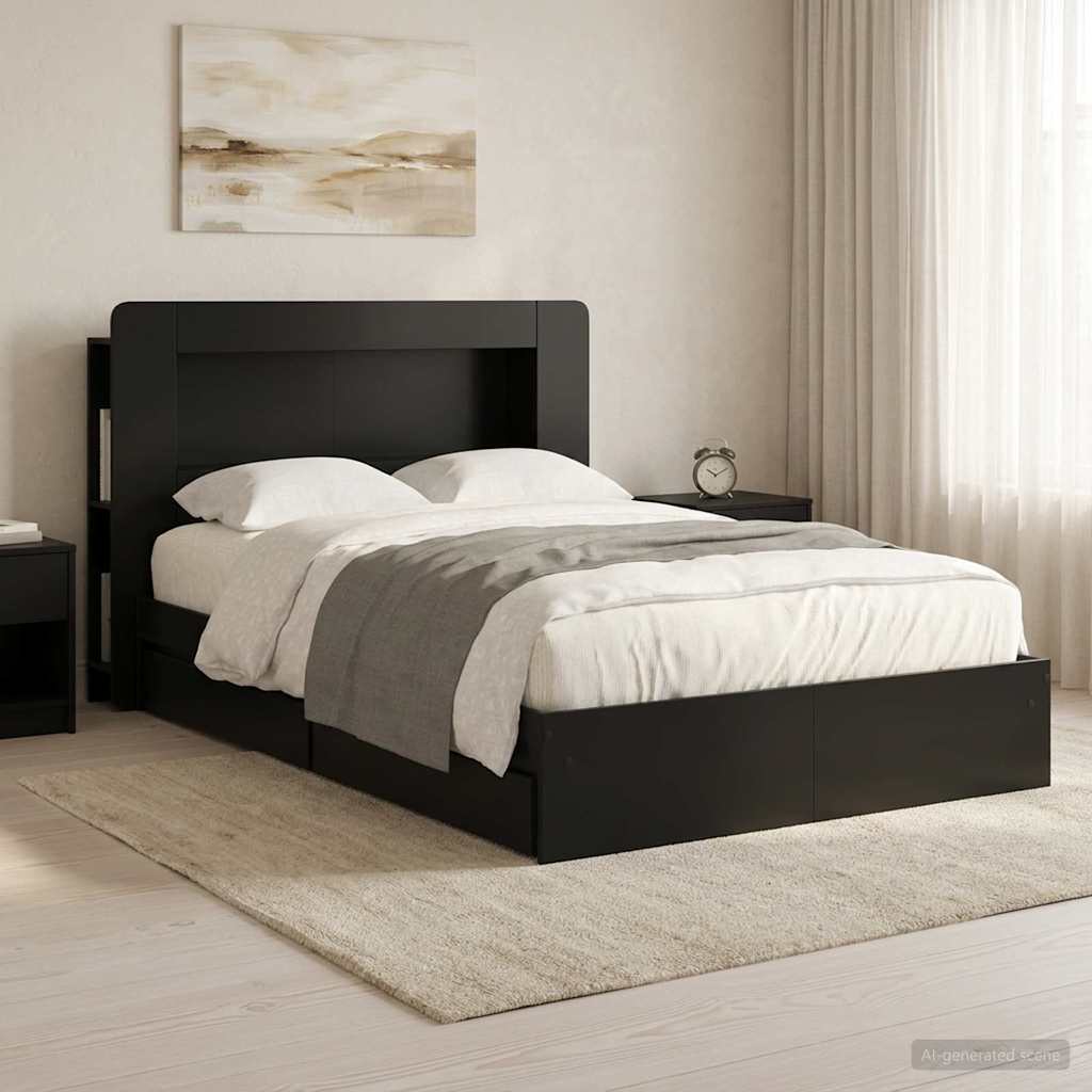 3433642_1.jpg vidaXL Rám postele so skladom Čierna 120 x 190 cm Kompozitné drevo – Obrázok 1