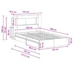 vidaXL Rám postele so skladom Čierna 120 x 190 cm Kompozitné drevo – Obrázok 10