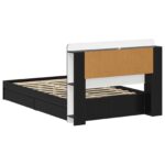 vidaXL Rám postele so skladom Čierna 120 x 190 cm Kompozitné drevo – Obrázok 6