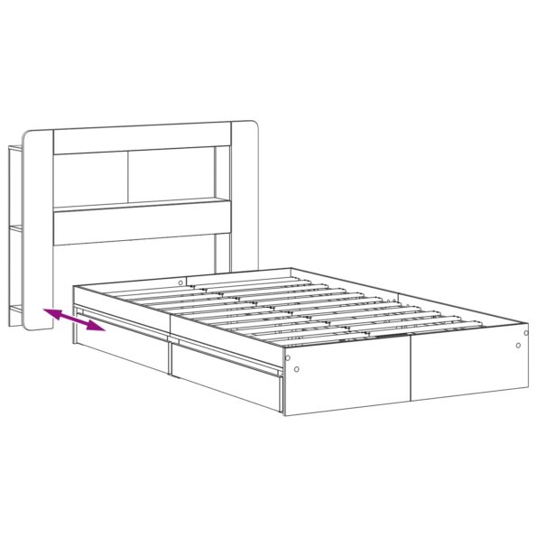 vidaXL Rám postele so skladom Čierna 120 x 190 cm Kompozitné drevo – Obrázok 9