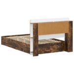 vidaXL Rám postele so skladom Dymový dub 120 x 200 cm Kompozitné drevo – Obrázok 6