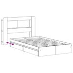 vidaXL Rám postele so skladom Dymový dub 120 x 200 cm Kompozitné drevo – Obrázok 9