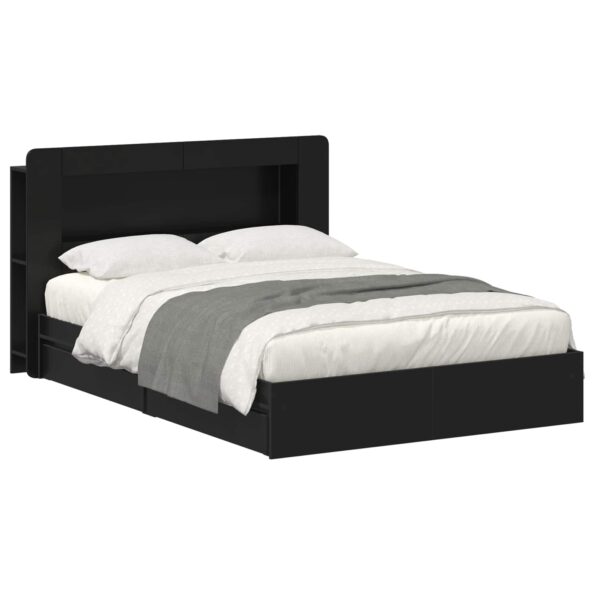 vidaXL Rám postele so skladom Čierna 135 x 190 cm Kompozitné drevo – Obrázok 2