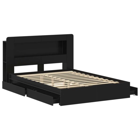 vidaXL Rám postele so skladom Čierna 135 x 190 cm Kompozitné drevo – Obrázok 4