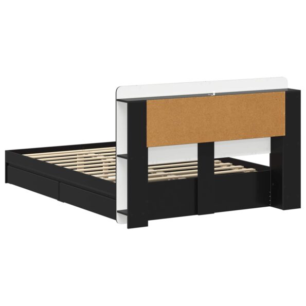 vidaXL Rám postele so skladom Čierna 135 x 190 cm Kompozitné drevo – Obrázok 6