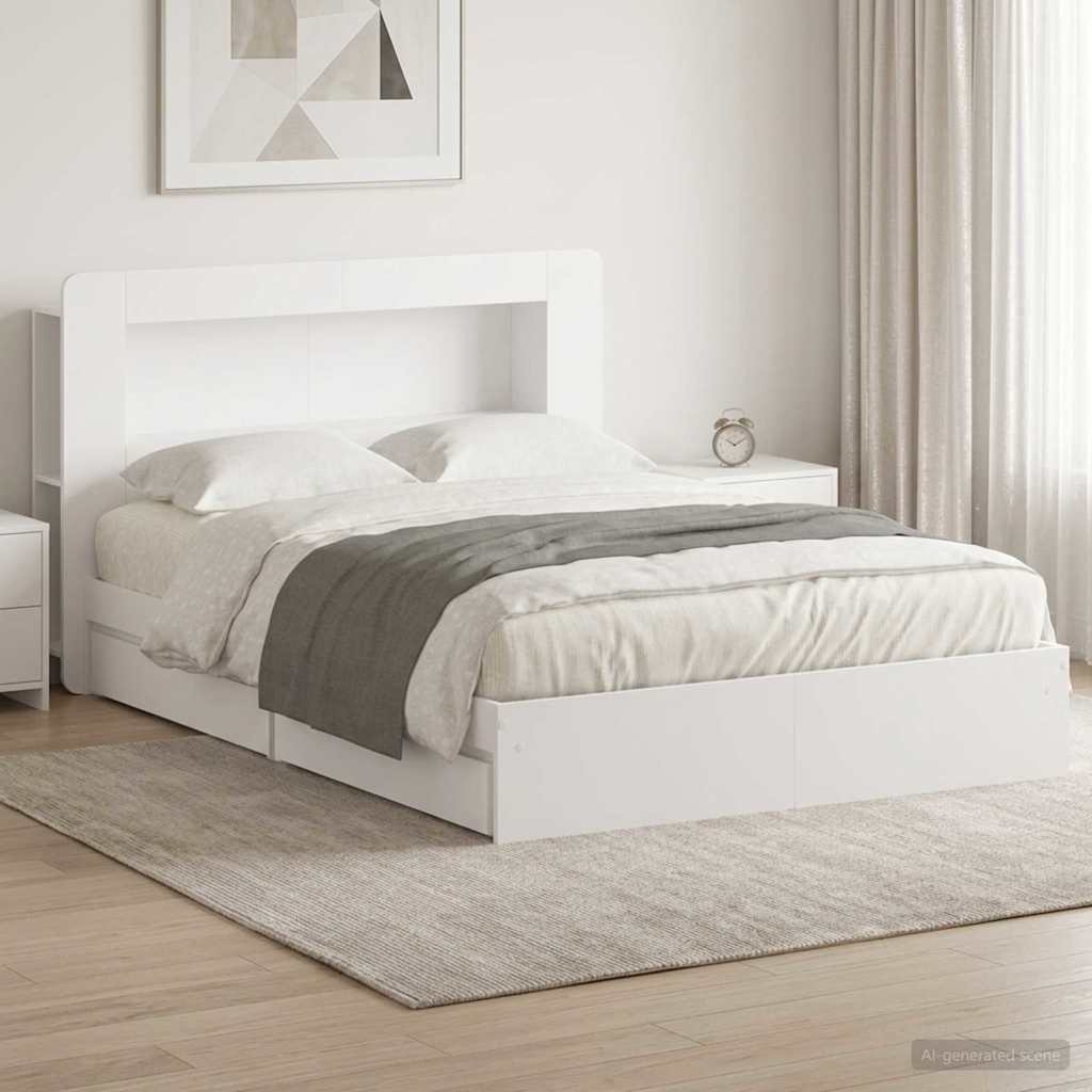 3433677_1.jpg vidaXL Rám postele so skladom Biela 150 x 200 cm Kompozitné drevo – Obrázok 1
