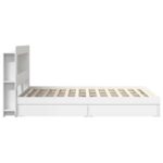 vidaXL Rám postele so skladom Biela 150 x 200 cm Kompozitné drevo – Obrázok 5