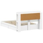 vidaXL Rám postele so skladom Biela 150 x 200 cm Kompozitné drevo – Obrázok 6