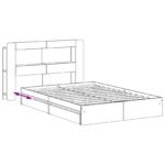 vidaXL Rám postele so skladom Biela 150 x 200 cm Kompozitné drevo – Obrázok 9