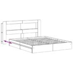 vidaXL Rám postele so skladom Dymový dub 180 x 200 cm Kompozitné drevo – Obrázok 9