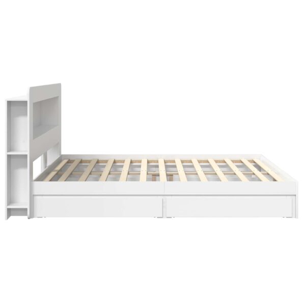 vidaXL Rám postele so skladom Biela 180 x 200 cm Kompozitné drevo – Obrázok 5