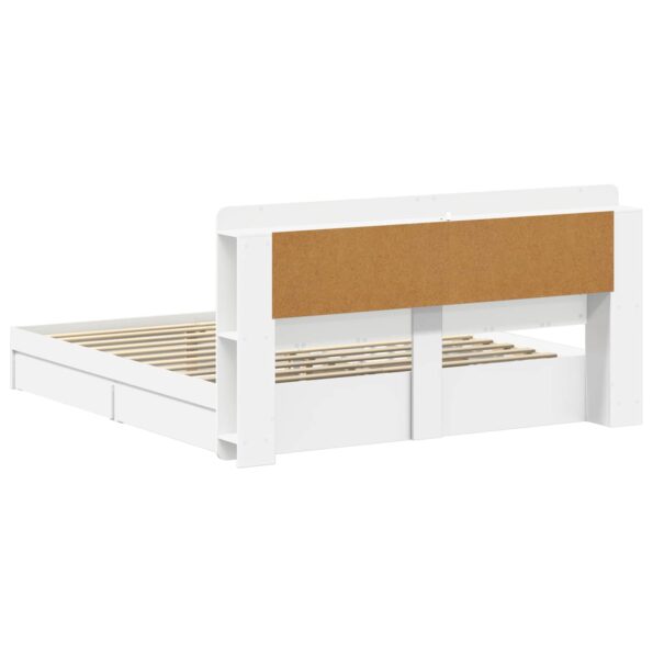 vidaXL Rám postele so skladom Biela 180 x 200 cm Kompozitné drevo – Obrázok 6