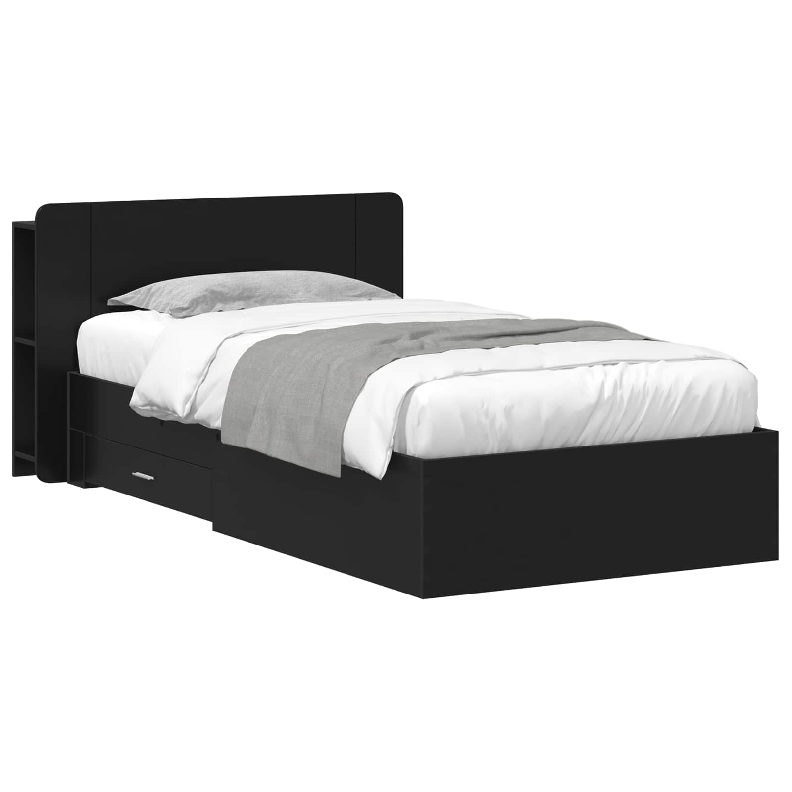 3433696_1.jpg vidaXL Rám postele so skladom Čierna 75 x 190 cm Kompozitné drevo – Obrázok 1