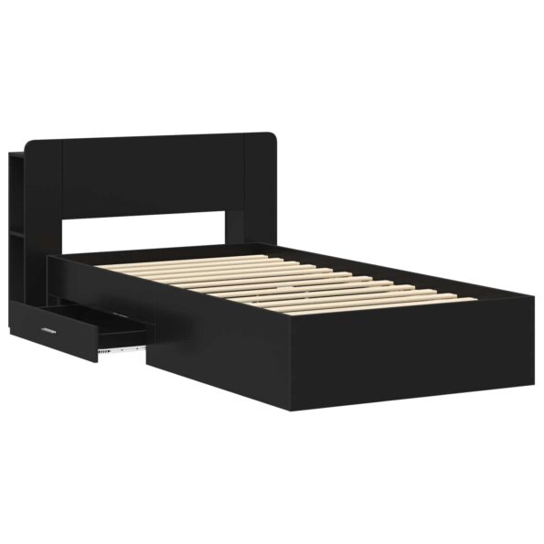 vidaXL Rám postele so skladom Čierna 75 x 190 cm Kompozitné drevo – Obrázok 3
