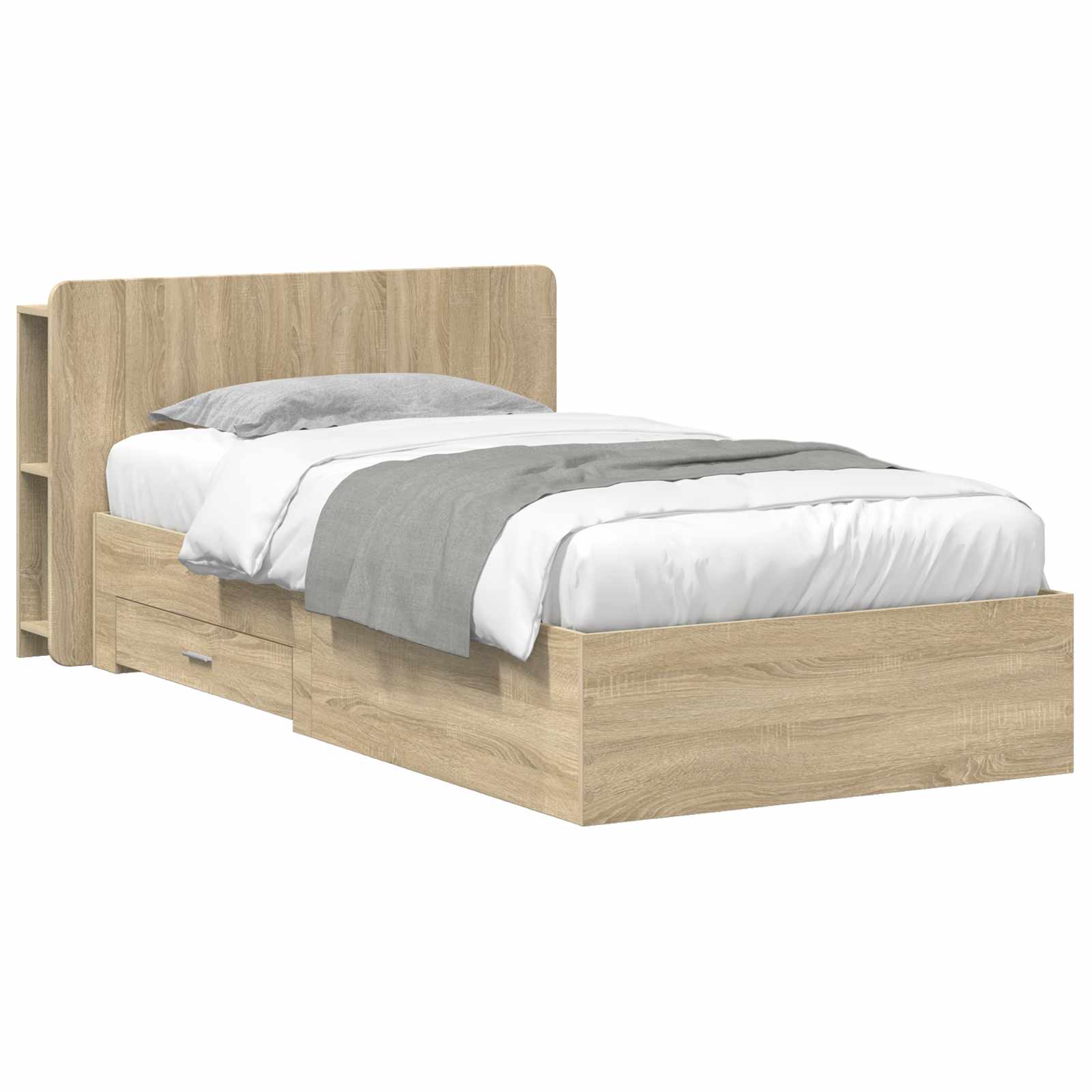 3433700_1.jpg vidaXL Rám postele so skladom Dub sonoma 75 x 190 cm Kompozitné drevo – Obrázok 1