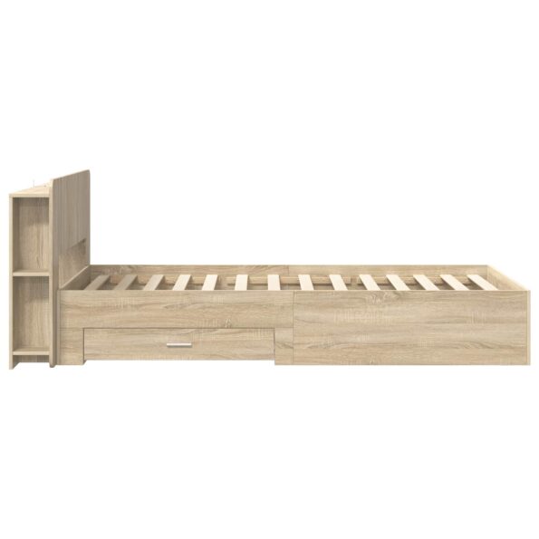 vidaXL Rám postele so skladom Dub sonoma 75 x 190 cm Kompozitné drevo – Obrázok 4