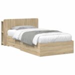 vidaXL Rám postele so skladom Dub sonoma 80 x 200 cm Kompozitné drevo – Obrázok 2