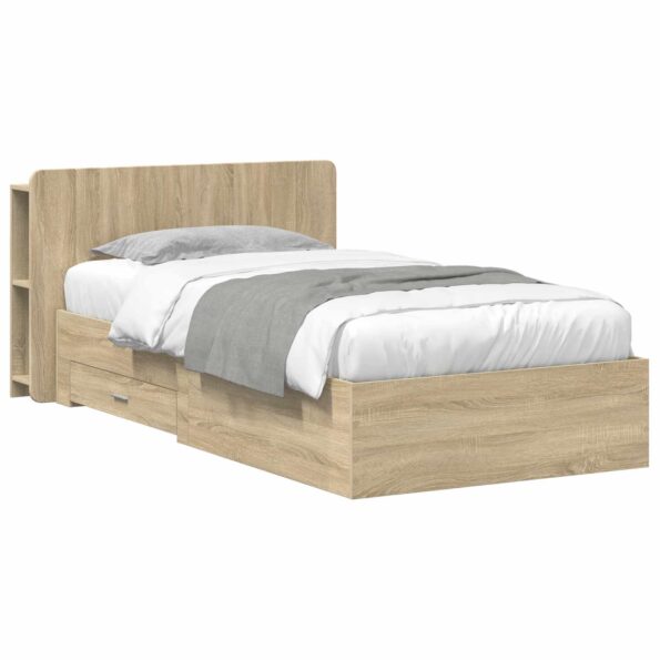 vidaXL Rám postele so skladom Dub sonoma 80 x 200 cm Kompozitné drevo – Obrázok 2