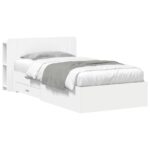 vidaXL Rám postele so skladom Biela 80 x 200 cm Kompozitné drevo – Obrázok 2