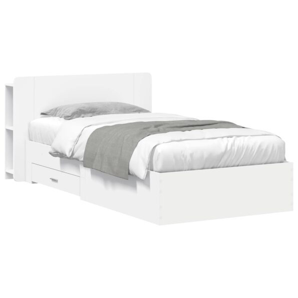 vidaXL Rám postele so skladom Biela 80 x 200 cm Kompozitné drevo – Obrázok 2