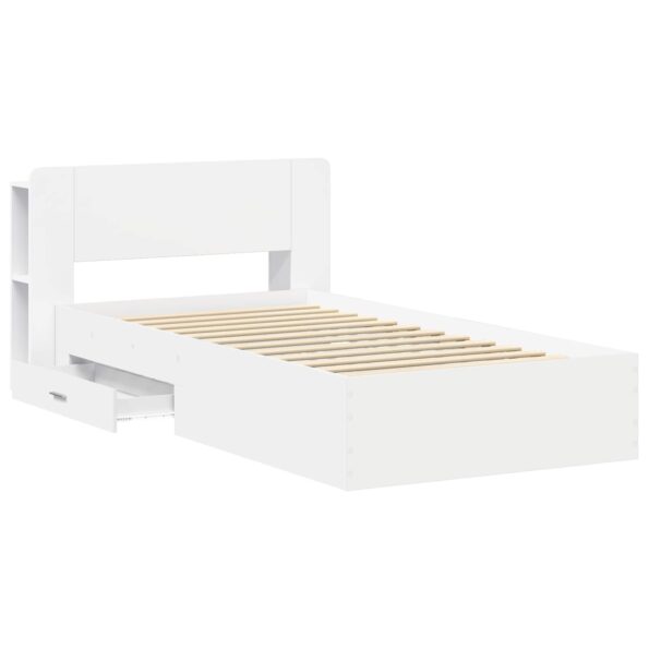 vidaXL Rám postele so skladom Biela 80 x 200 cm Kompozitné drevo – Obrázok 4
