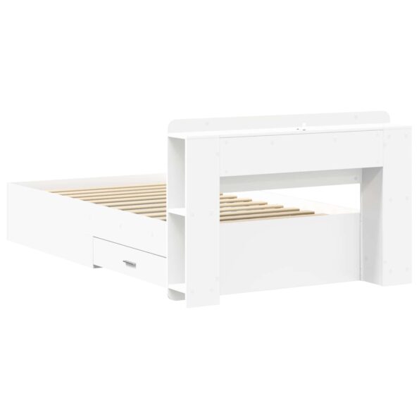 vidaXL Rám postele so skladom Biela 80 x 200 cm Kompozitné drevo – Obrázok 6